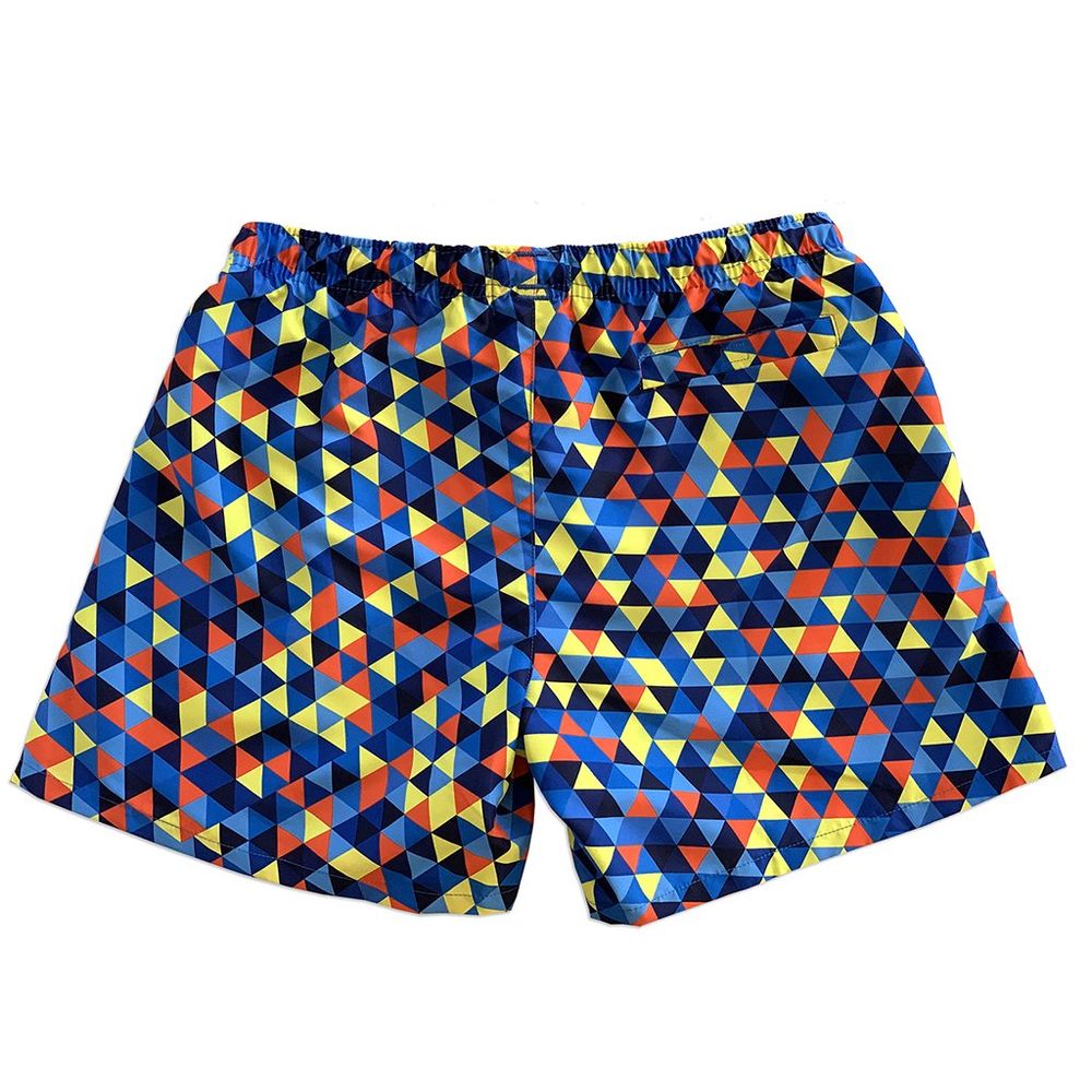 Classic Geometrical Blue Sustainable Swim Trunk