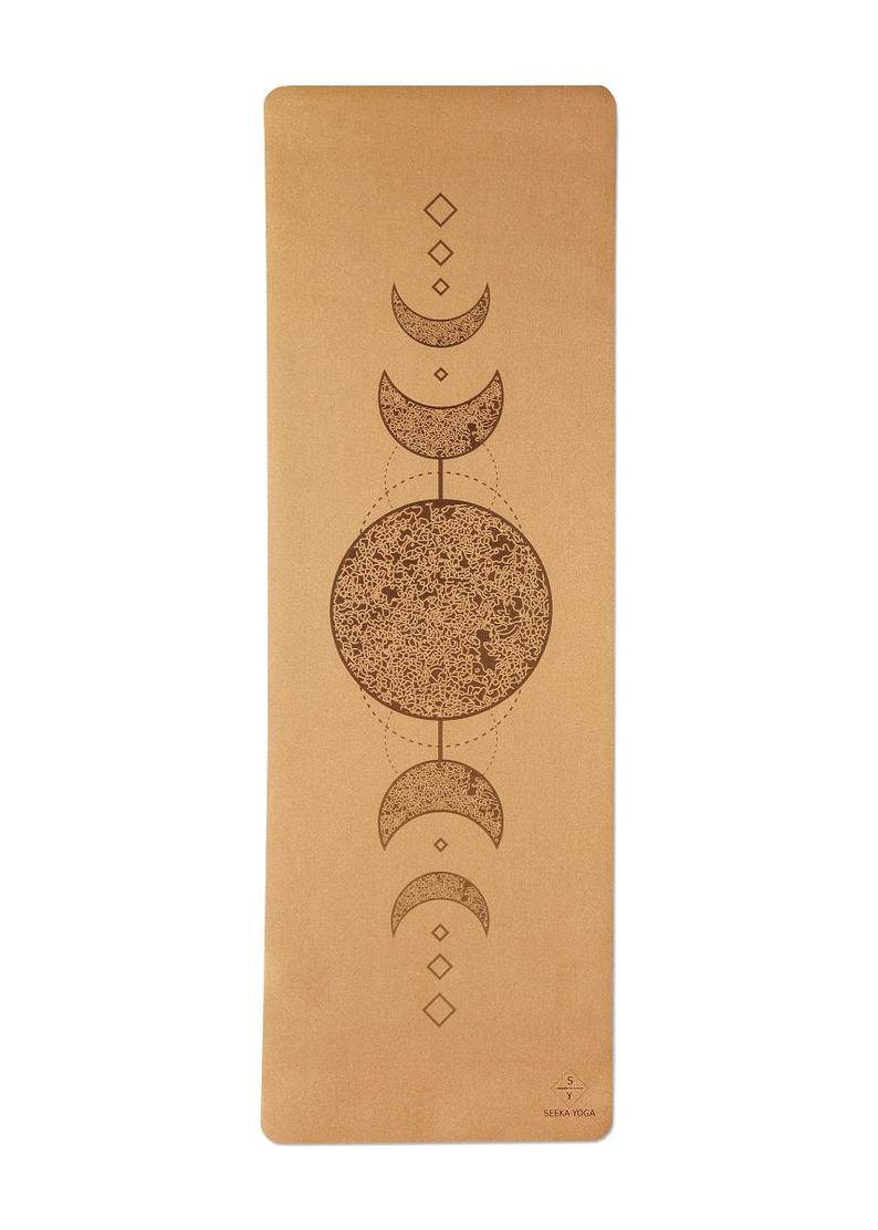 NATURAL CORK - Moon Printed Yoga Mat