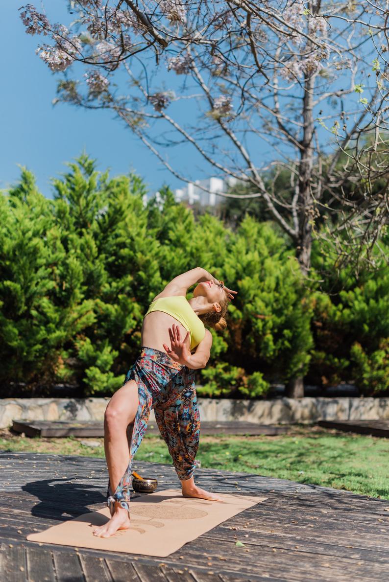 NATURAL CORK - Moon Printed Yoga Mat