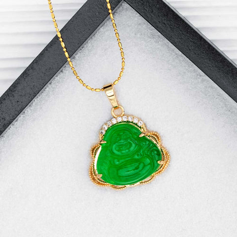 Gold jade necklace