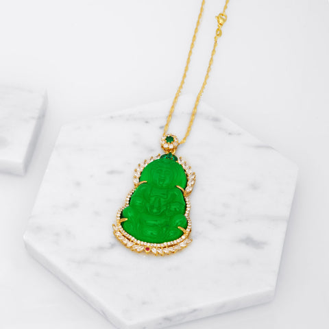 14k 18k 24k gold jade necklace