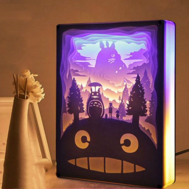 Night Light 3D Paper Carving Art Decoration