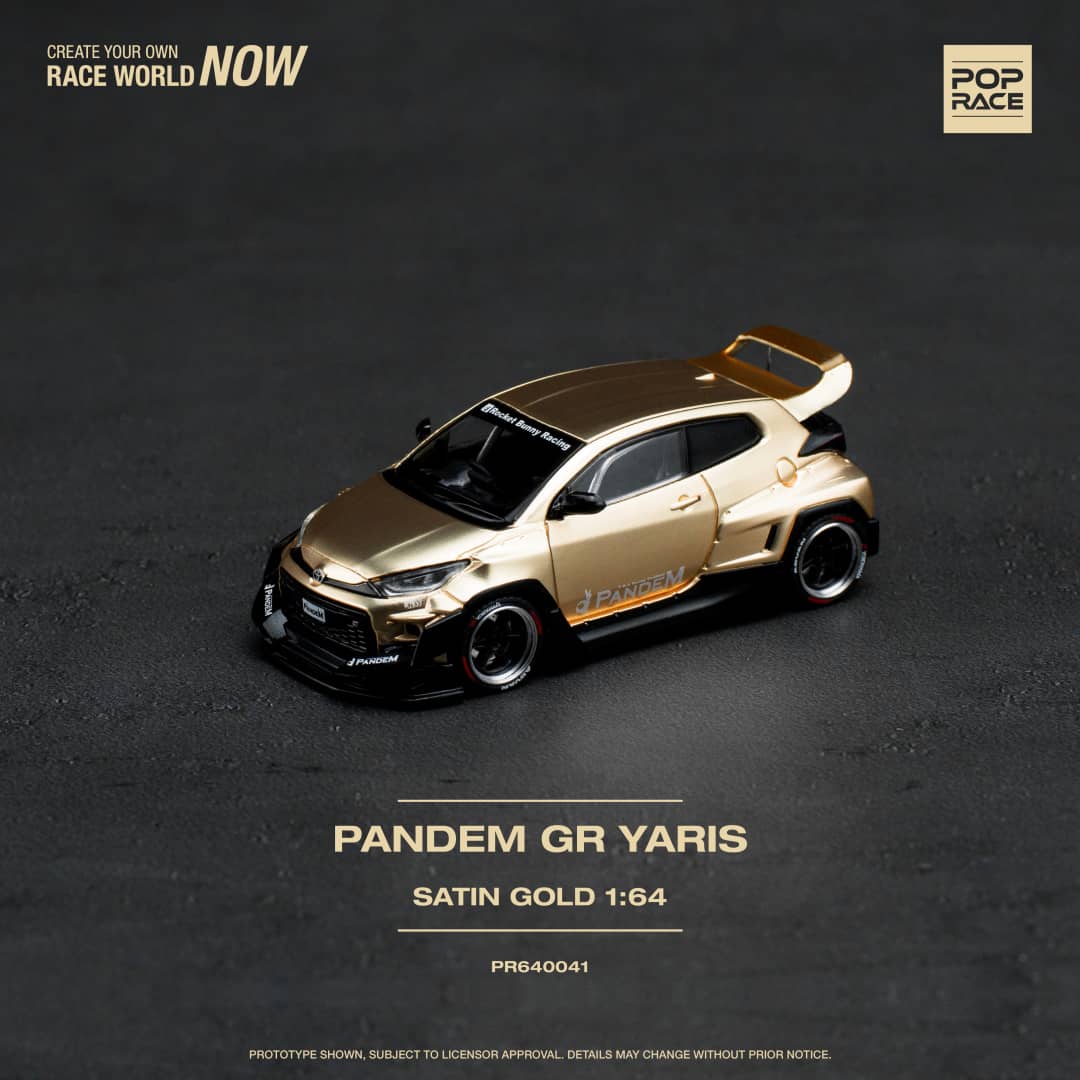 (Pre-Order) Pop Race Toyota Yaris Pandem GR Satin Gold 1:64 PR6400041