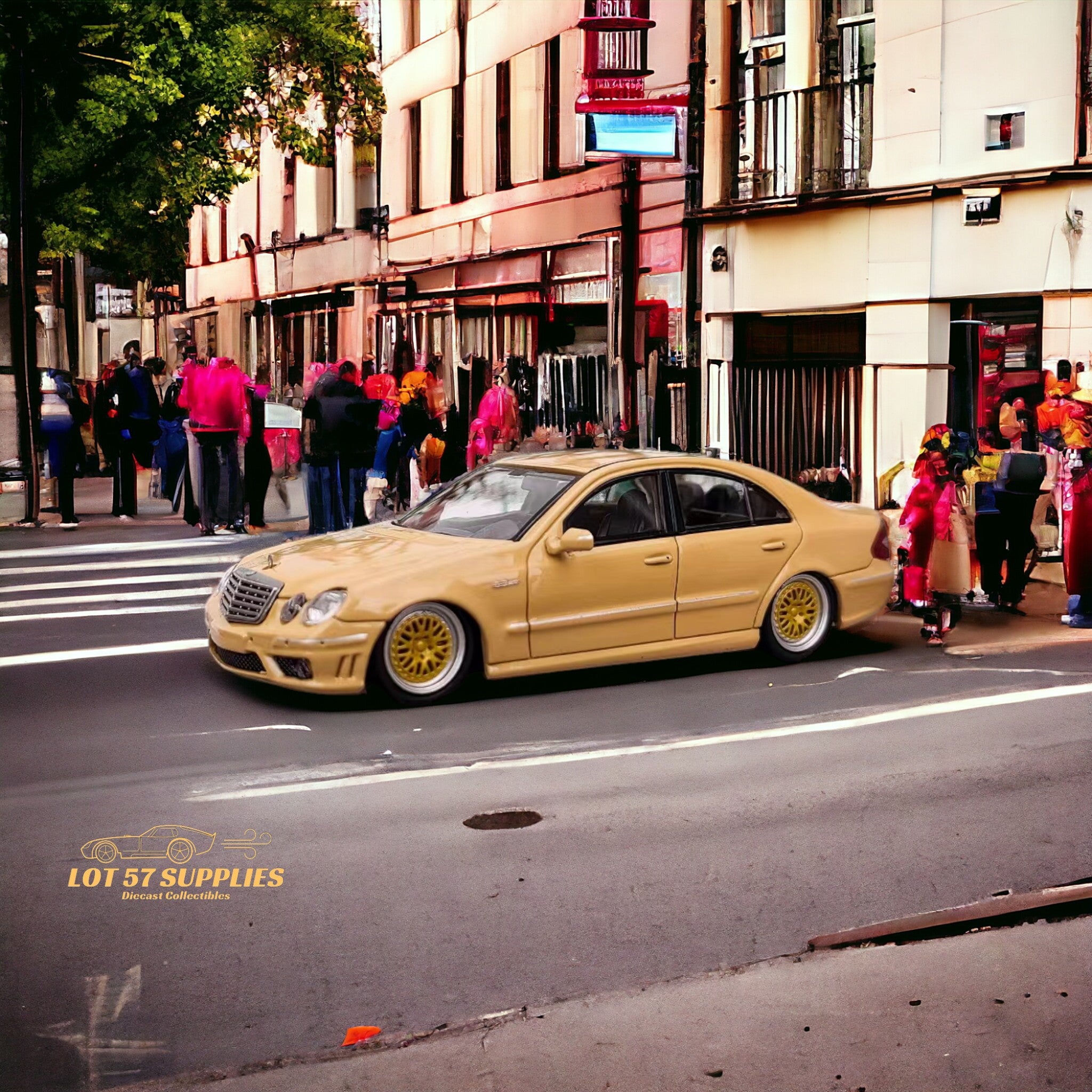 MK Model Mercedes-Benz E63 AMG W211 Lowered in Desert Yellow 1:64