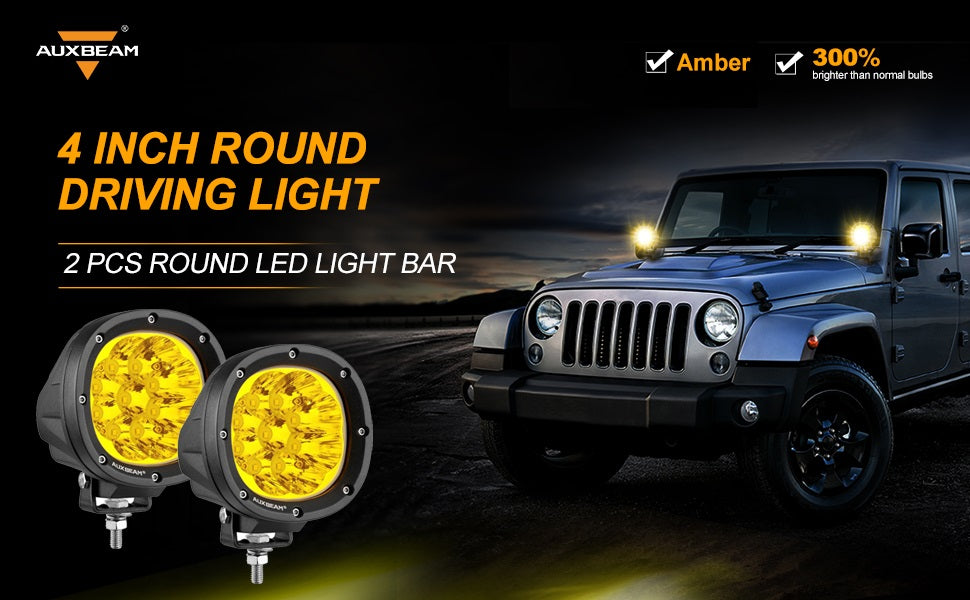  Auxbeam Round LED Offroad Lights 4 inch 90W, LED Pod
