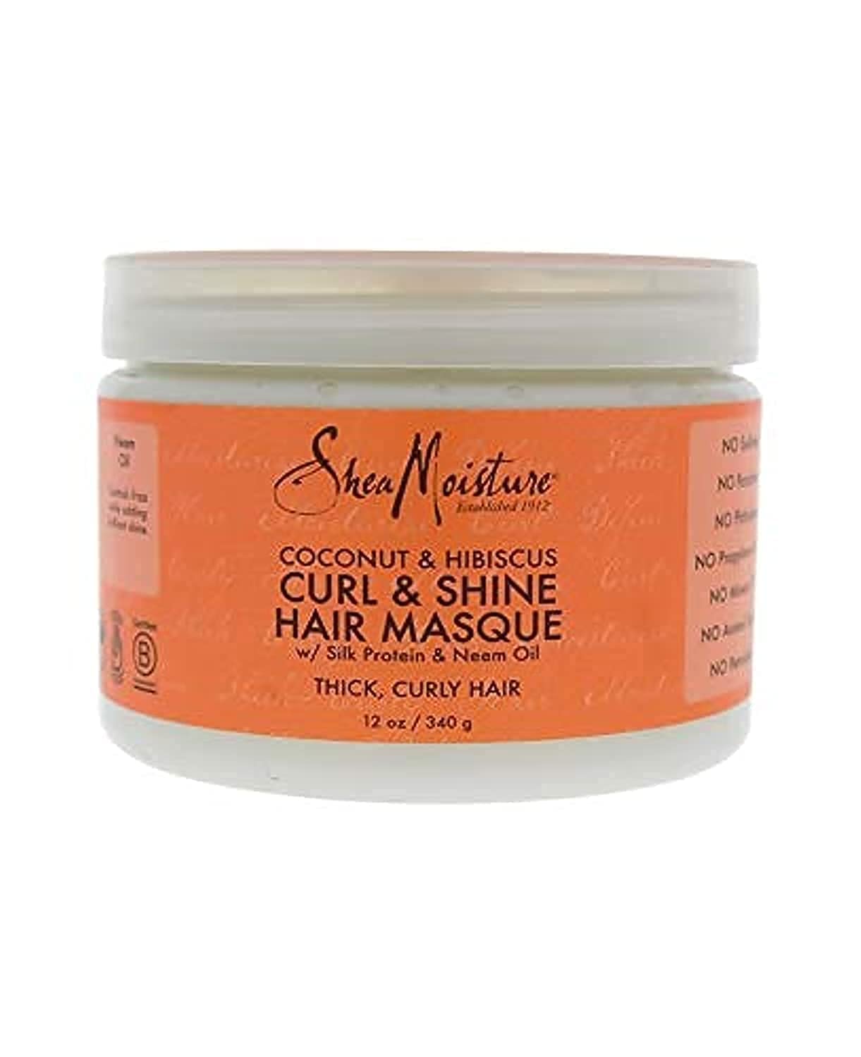 SheaMoisture Curl & Shine Hair Masque with Silk Protein & Neem Oil, Coconut & Hibiscus, 11.5 oz