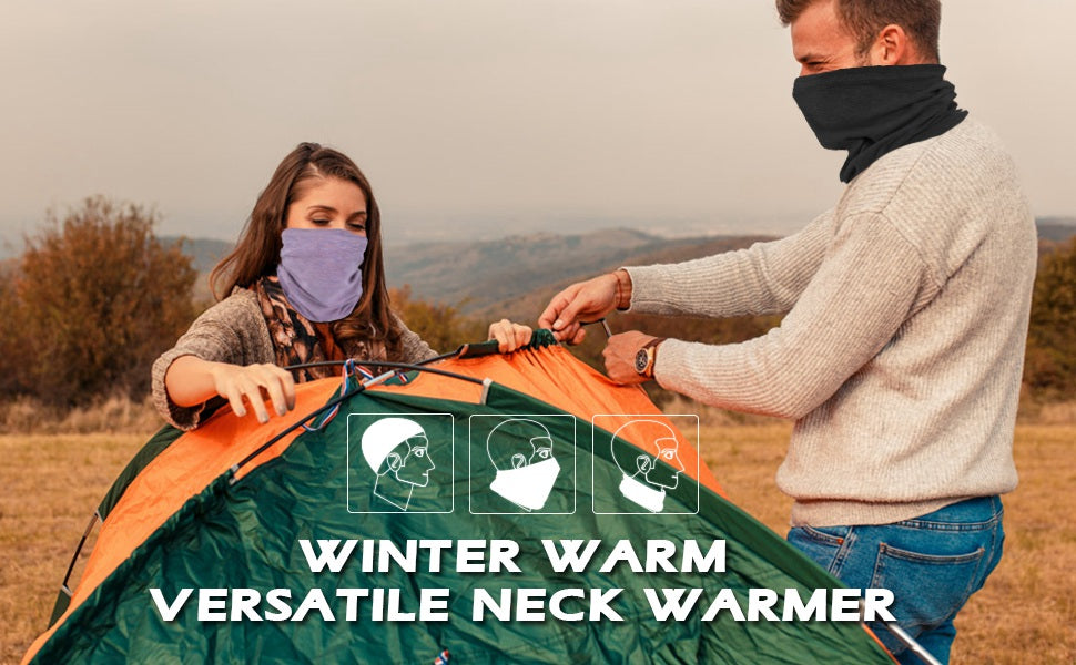 Winter Neck Gaiter Warmer, Soft Fleece Face Mask Scarf for Cold Weather Skiing Cycling Outdoor Sports