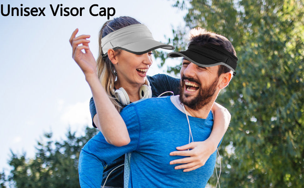 Sports Sun Visor in Running Jogging Golf Hat for Men Women Adjustable Cap with Elastic String