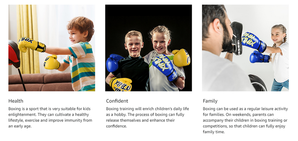 Xinluying Kids Boxing Gloves Punching Bag Kickboxing Training MMA Muay Thai for Boys Girls