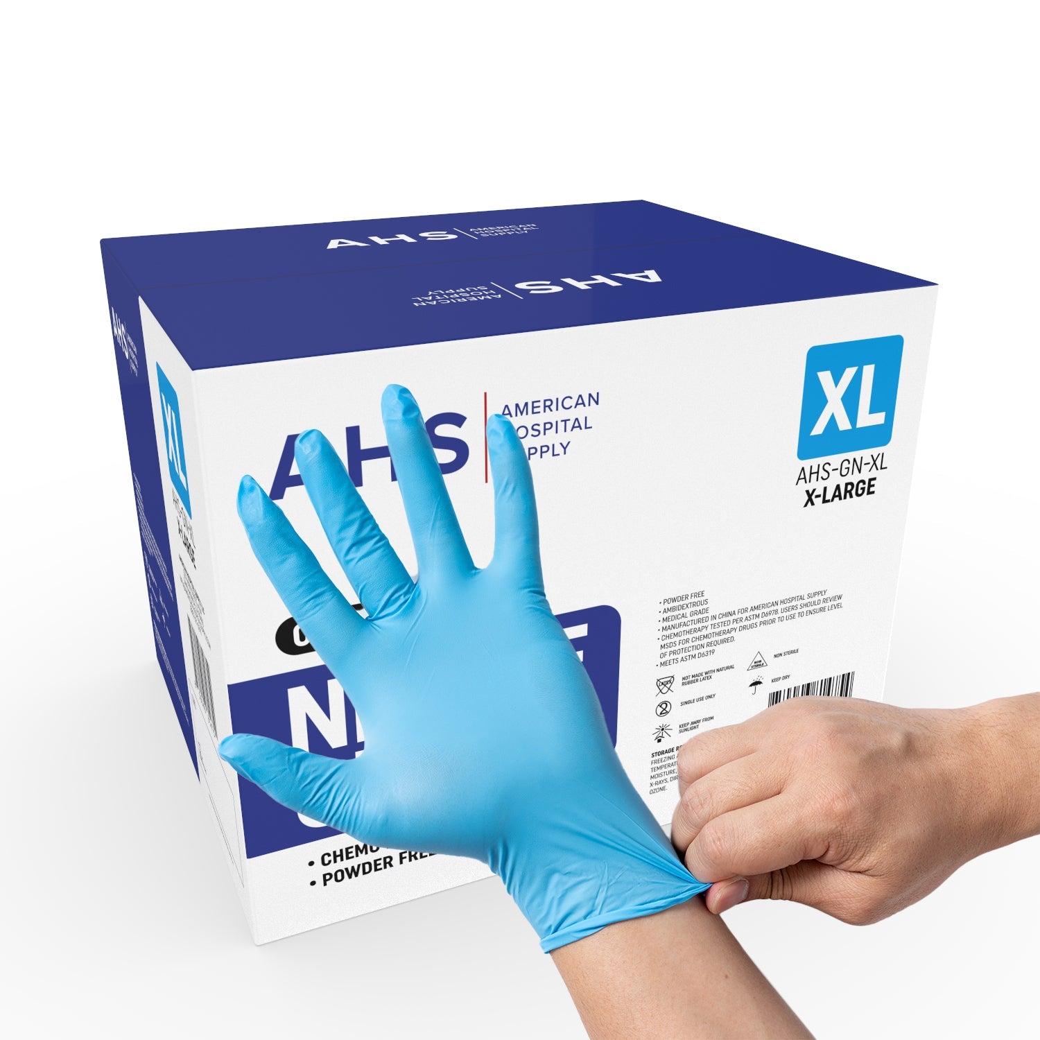 AHS Disposable Nitrile Exam Gloves, 3.5 MM, Chemo-Rated