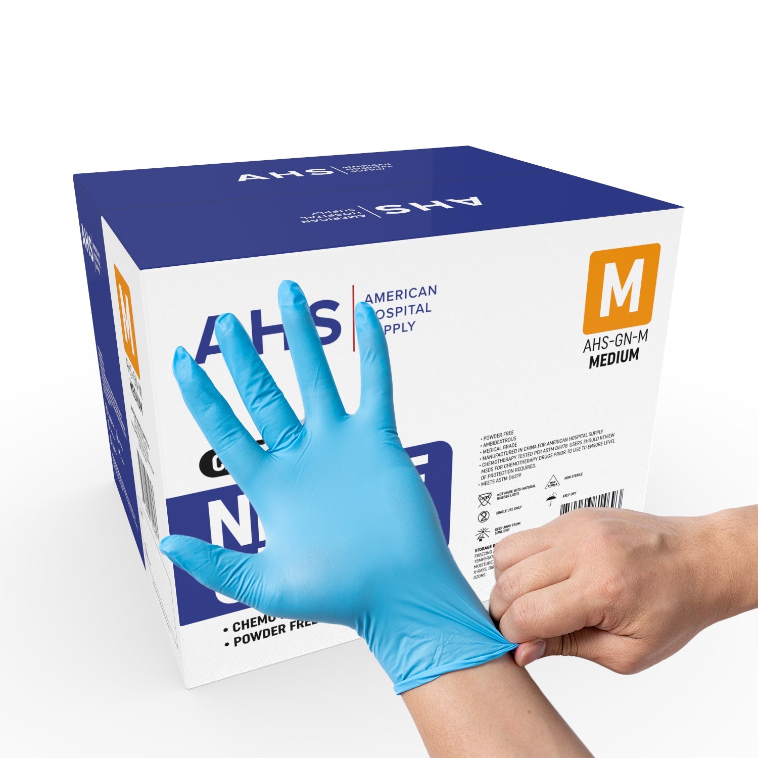 AHS Disposable Nitrile Exam Gloves, 3.5 MM, Chemo-Rated