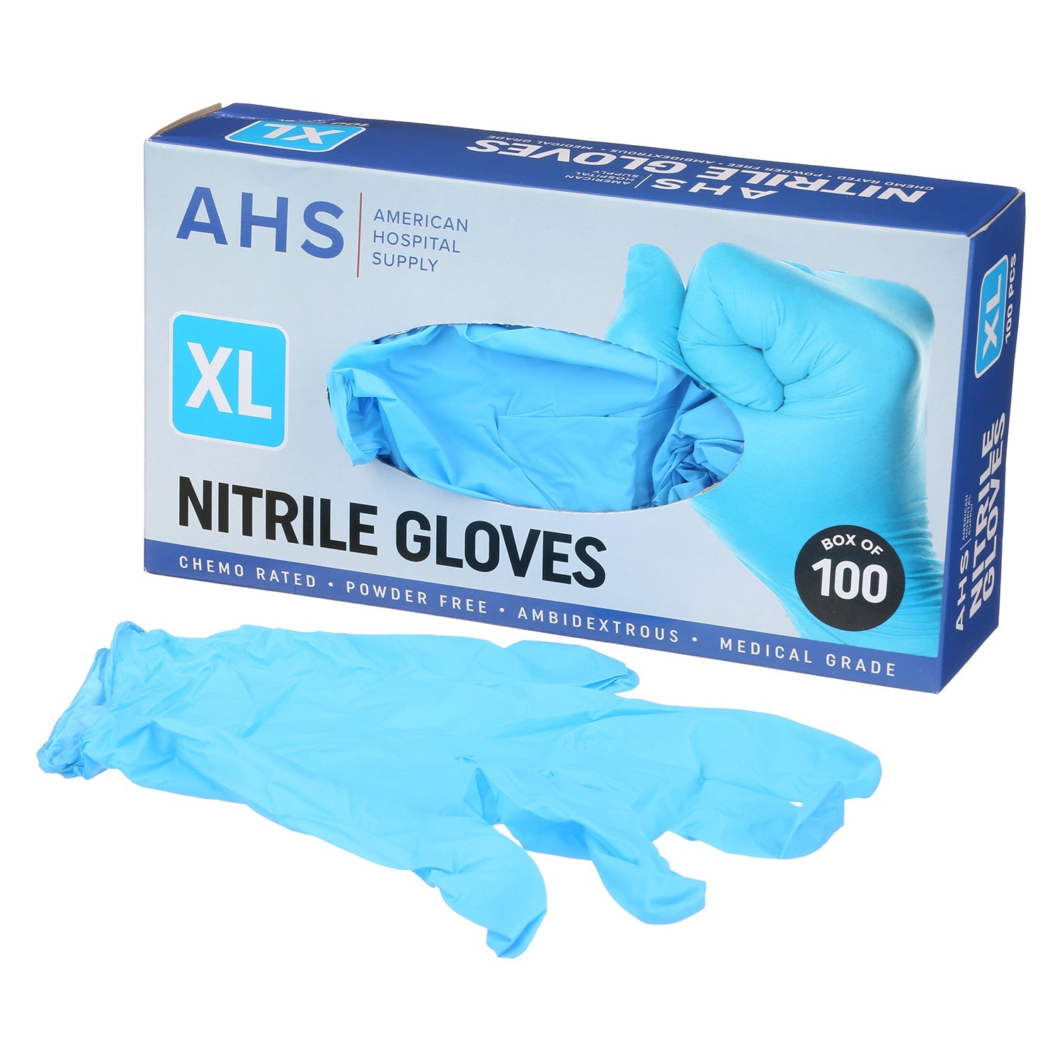 AHS Disposable Nitrile Exam Gloves, 3.5 MM, Chemo-Rated