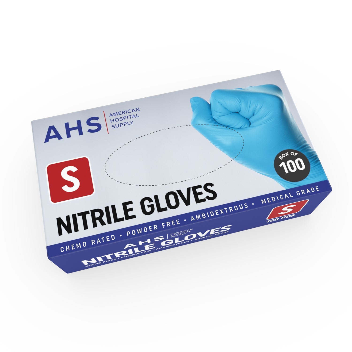 AHS Disposable Nitrile Exam Gloves, 3.5 MM, Chemo-Rated