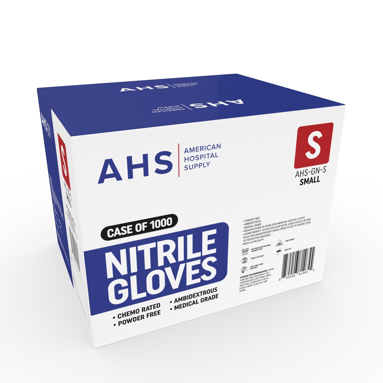 AHS Disposable Nitrile Exam Gloves, 3.5 MM, Chemo-Rated