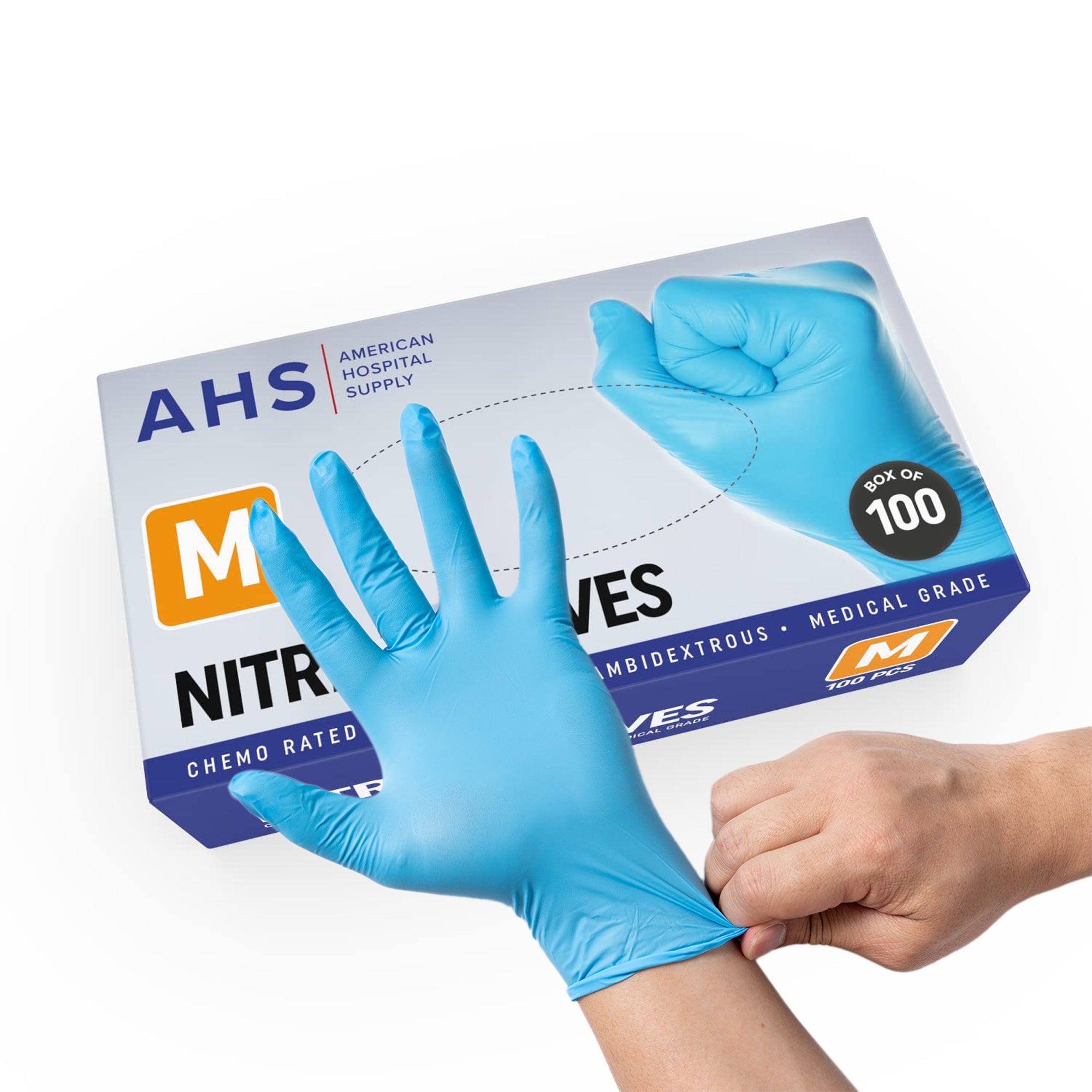 AHS Disposable Nitrile Exam Gloves, 3.5 MM, Chemo-Rated