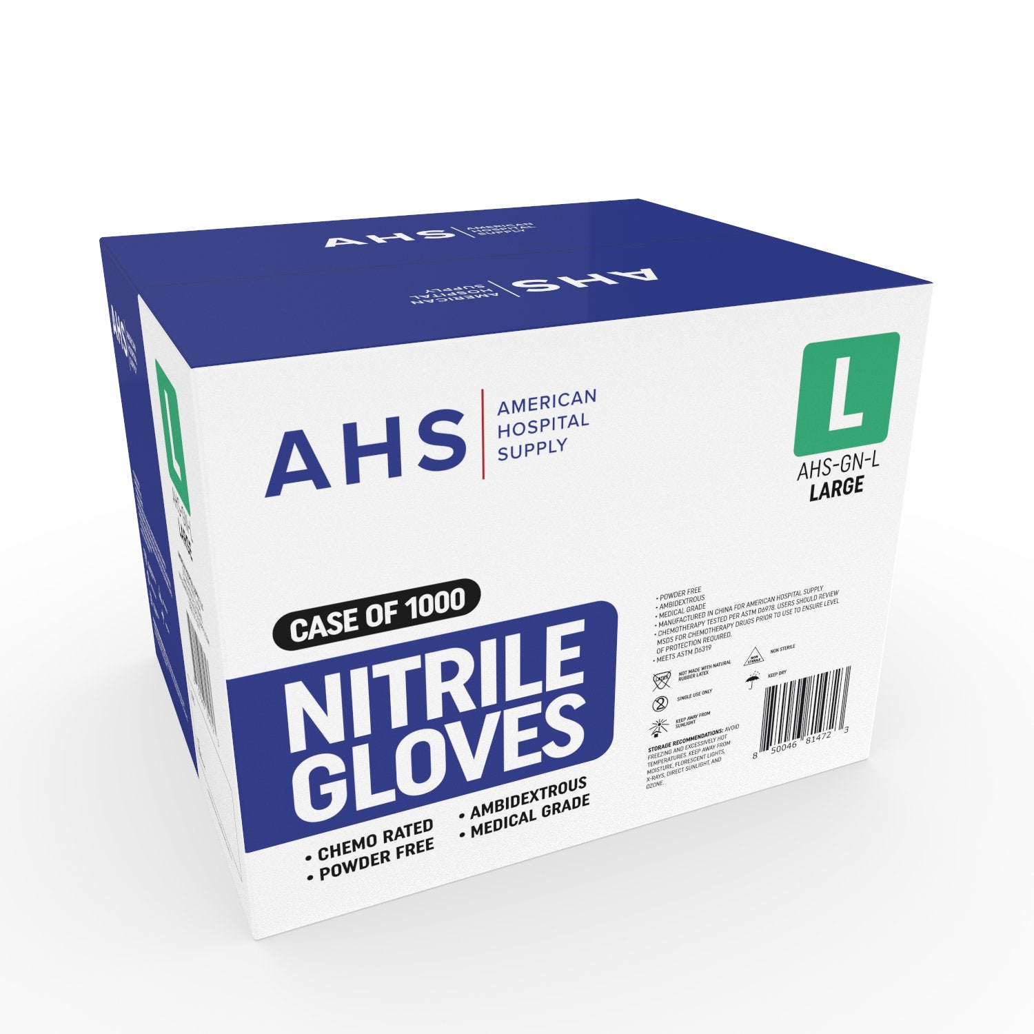 AHS Disposable Nitrile Exam Gloves, 3.5 MM, Chemo-Rated