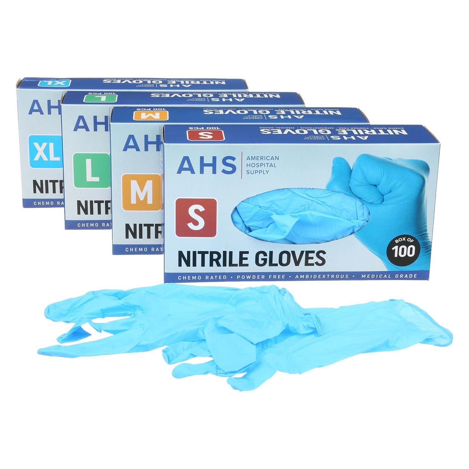 AHS Disposable Nitrile Exam Gloves, 3.5 MM, Chemo-Rated