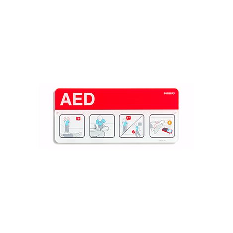 HeartStart AED Awareness Placard, Red