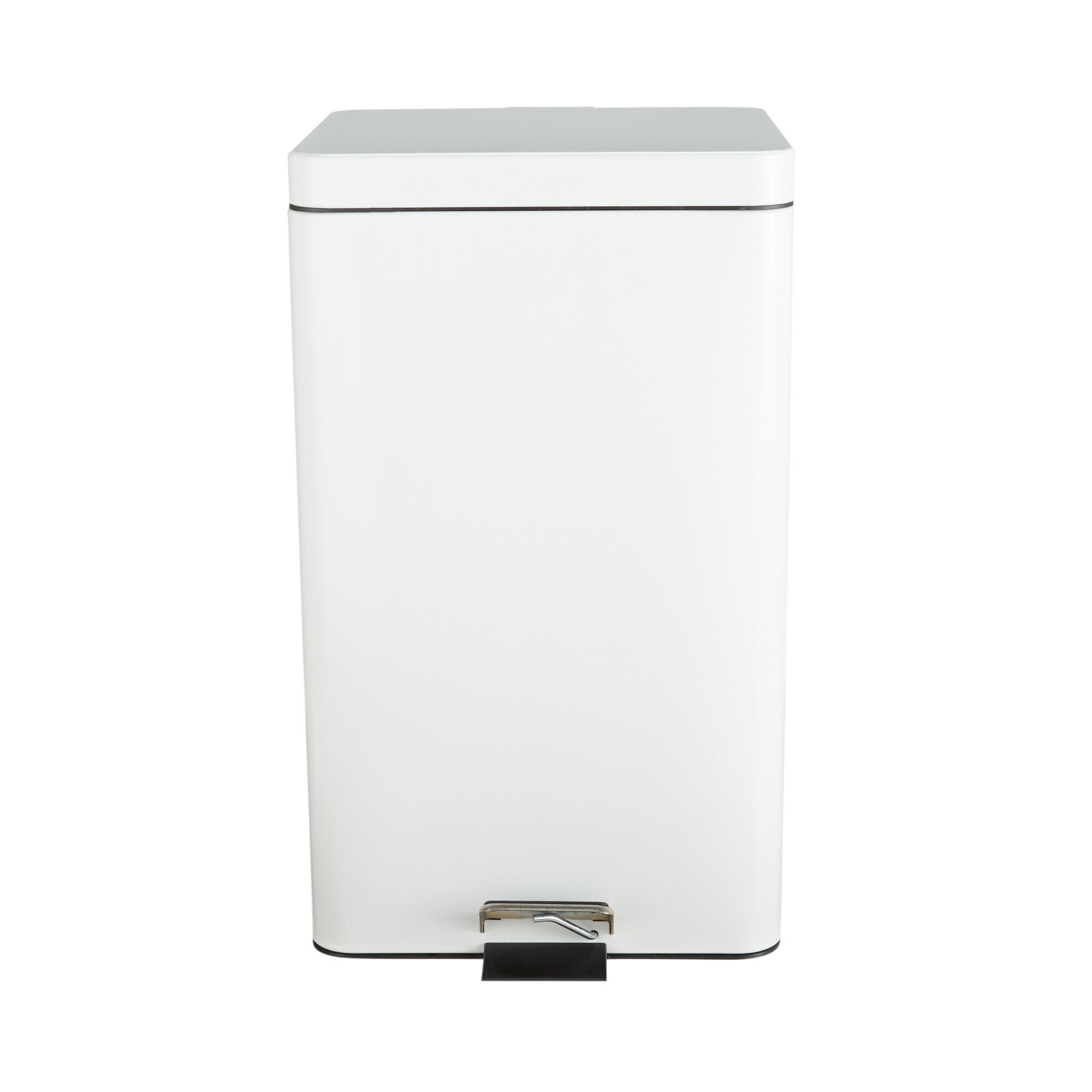 McKesson Trash Can with Plastic Liner, Square, Steel, Step-On, 32 QT