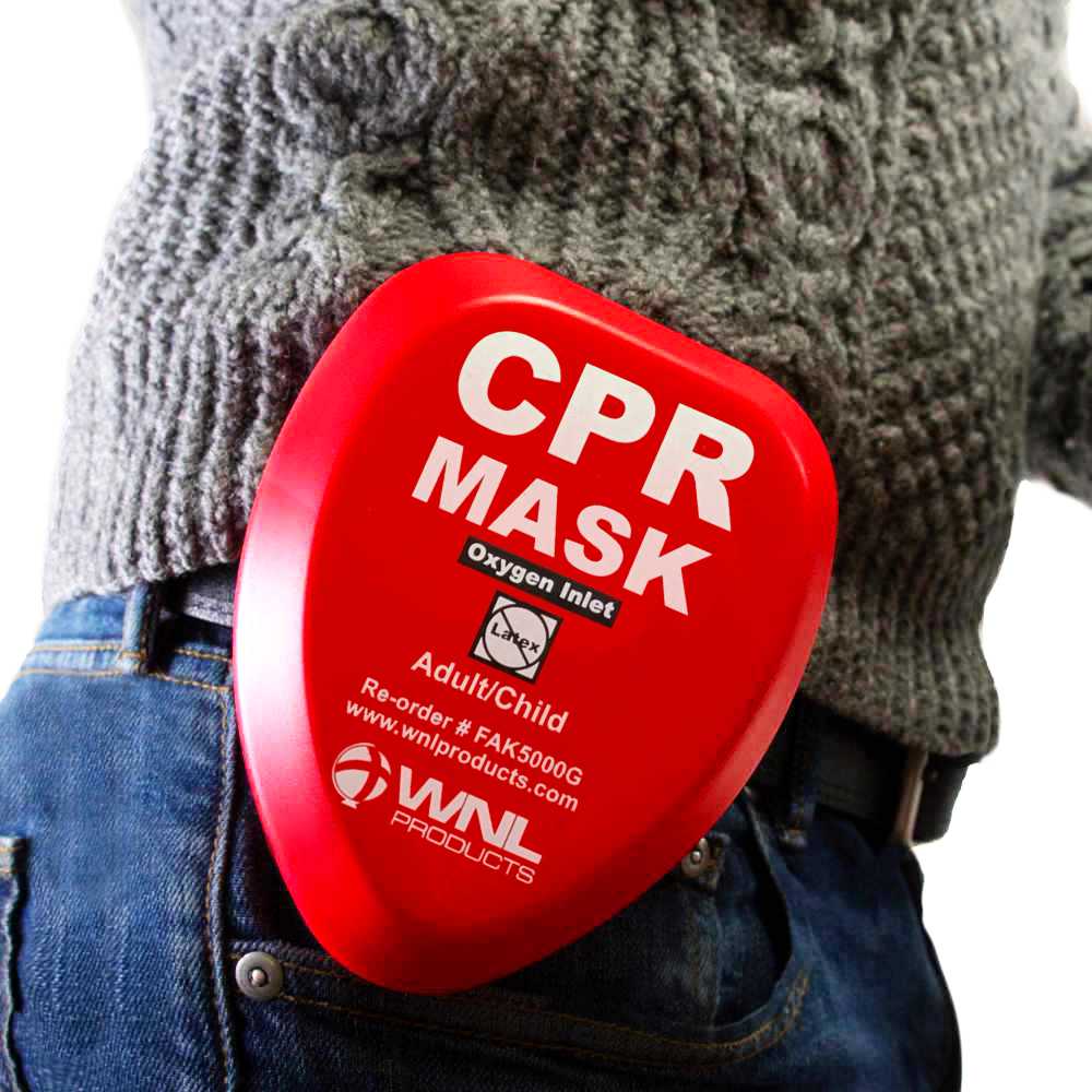 WNL Products CPR Masks for Adults and Children | Hard Red Case