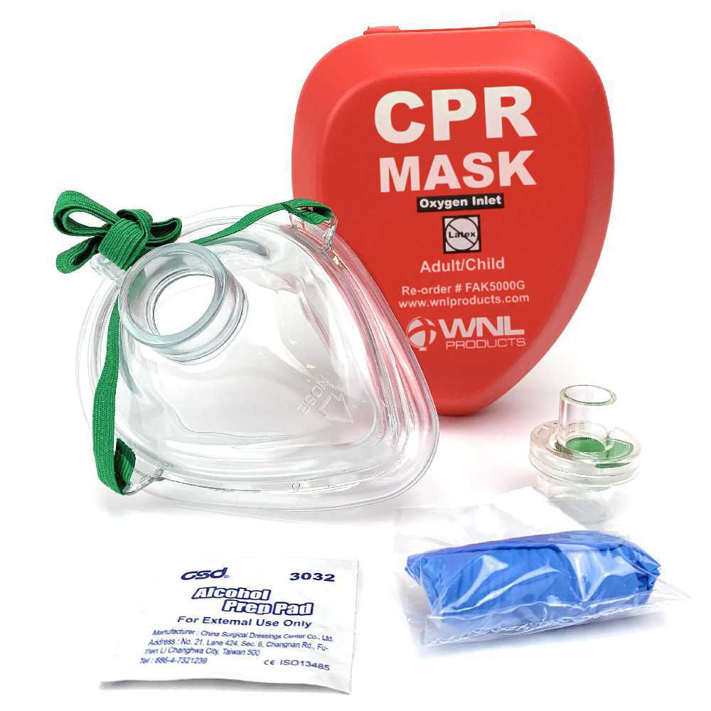 WNL Products CPR Masks for Adults and Children | Hard Red Case