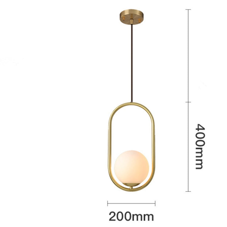 Restaurant Chandelier Single Head Creative Personality Simple Modern Copper Lamp with 5W Warm Light, Shape Style:Oval B1