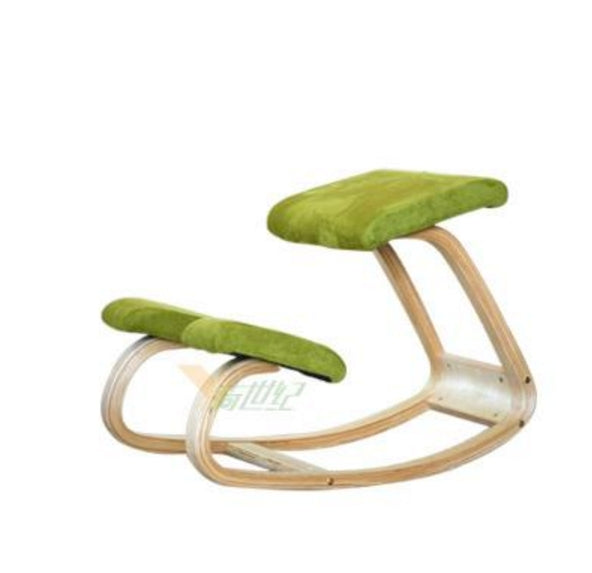 Ergonomic Kneeling Chair Stool Home Office Furniture Ergonomic Rocking Wooden Kneeling Chair(Light Green)