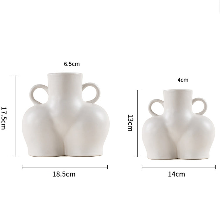 XQY-01 Home Ceramic Vase Decoration Crafts Ornaments Simulation Body Art Dried Flower Vase,Size: Small (Unglazed)