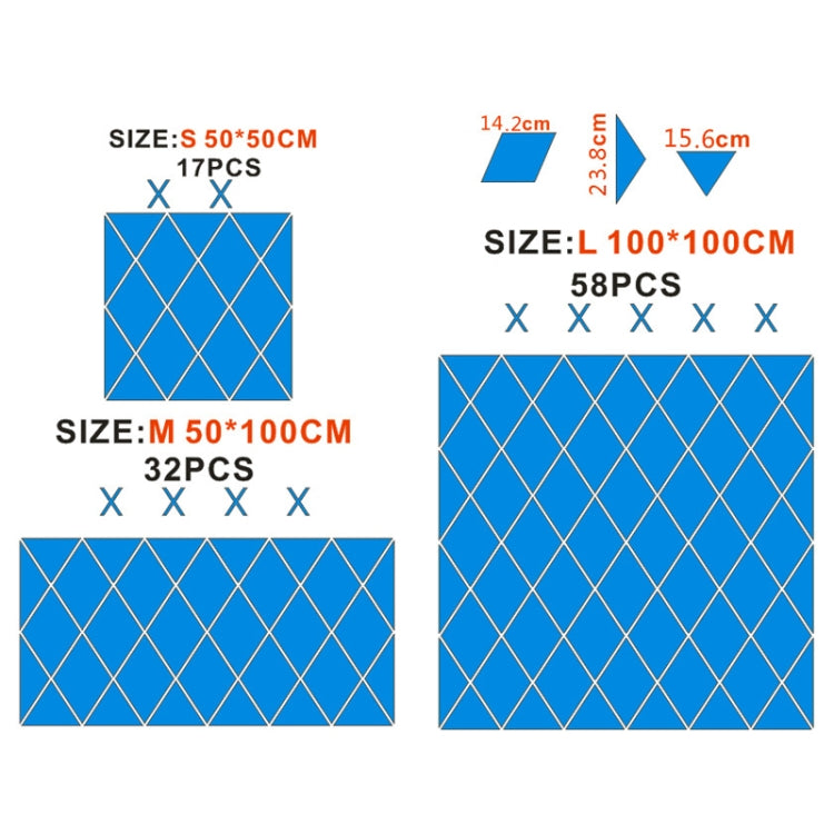 Rhombus Stitching Background Acrylic Mirror Decorative Stickers, Specification: Brown Medium