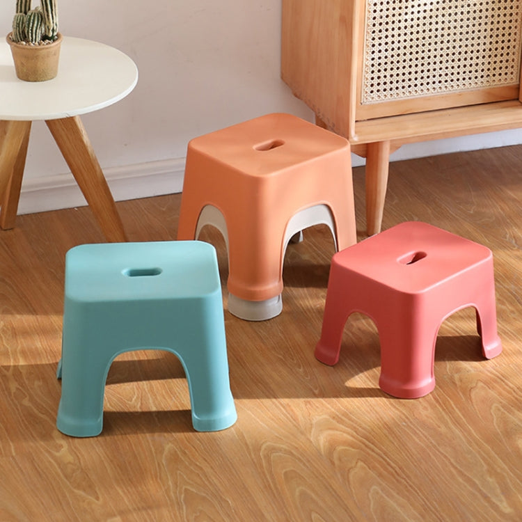 Plastic Stool Thickened Home Simple Small Bench, Color: Orange Small