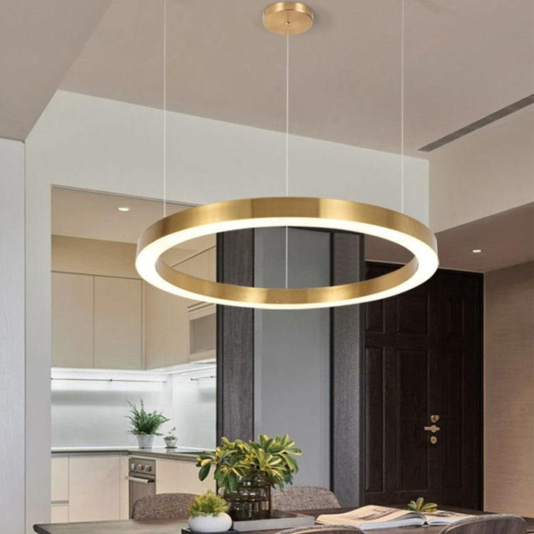 40W Simple Modern Atmosphere Home LED Creative Personality Living Room Restaurant Hall Ring Chandelier, Diameter: 80cm
