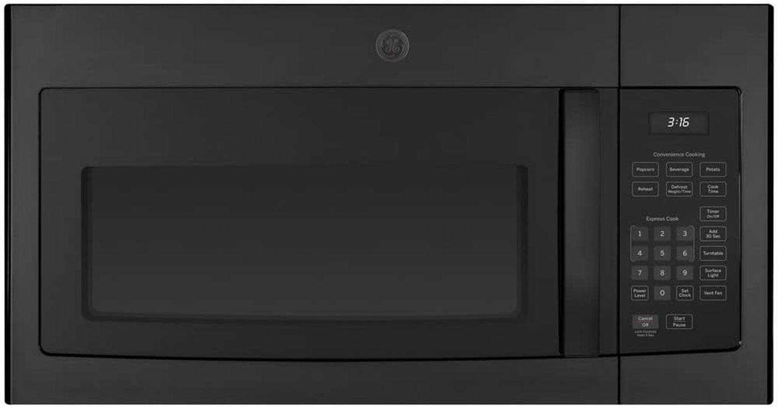 JVM3160DFBB 1.6 Cu. Ft. Over-The-Ran Microwave Oven Black Bundle with 2 YR CPS Enhanced Protection Pack
