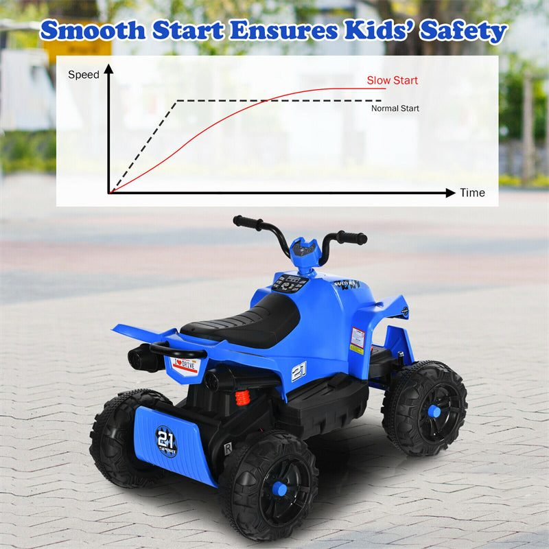 12V Kids Electric Ride On ATV Quad 4-Wheeler with 4 LED Lights and Spring Suspension