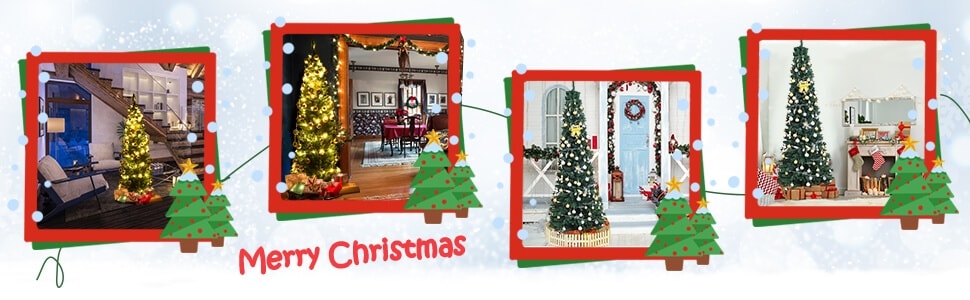 5ft PVC Artificial Slim Pencil Christmas Tree with Metal Stand