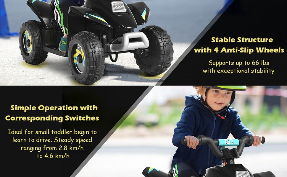 6V Kids 4-Wheeler ATV Quad Battery Powered Electric Ride On Car Toy