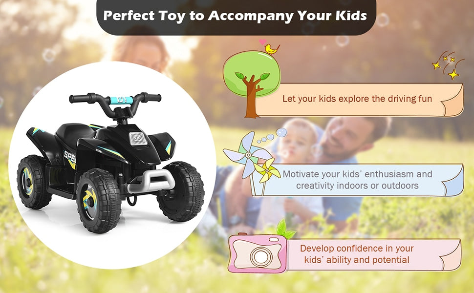 6V Kids 4-Wheeler ATV Quad Battery Powered Electric Ride On Car Toy