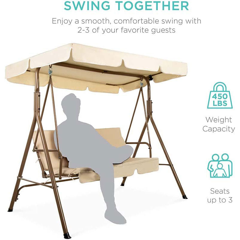 2 Person Canopy Swing - Hammock Chair- Swing Glider Lounge Chair- Bestoutdor.com