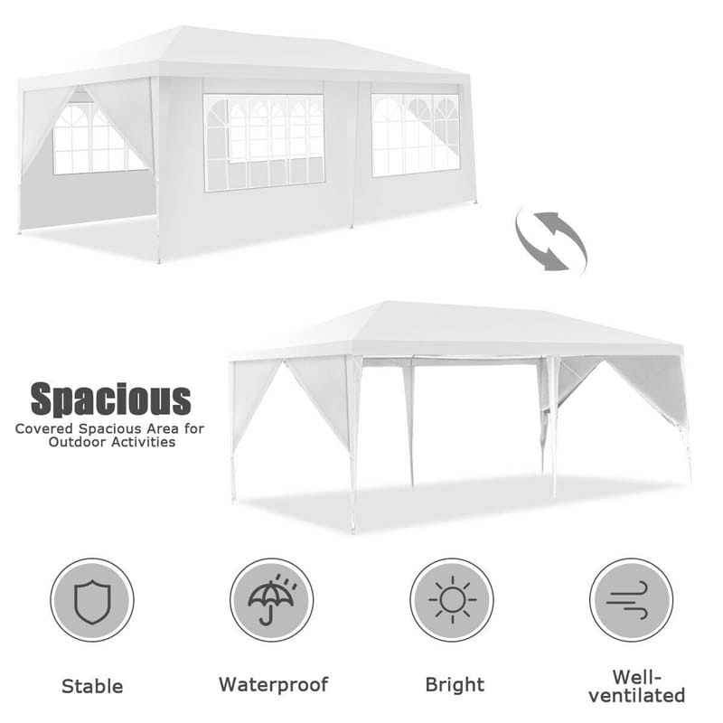 10 X 20 Outdoor Wedding Party Tent Camping Shelter Gazebo Canopy with Removable Sidewalls