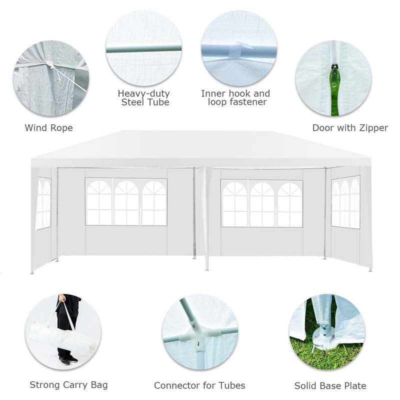 10 X 20 Outdoor Wedding Party Tent Camping Shelter Gazebo Canopy with Removable Sidewalls