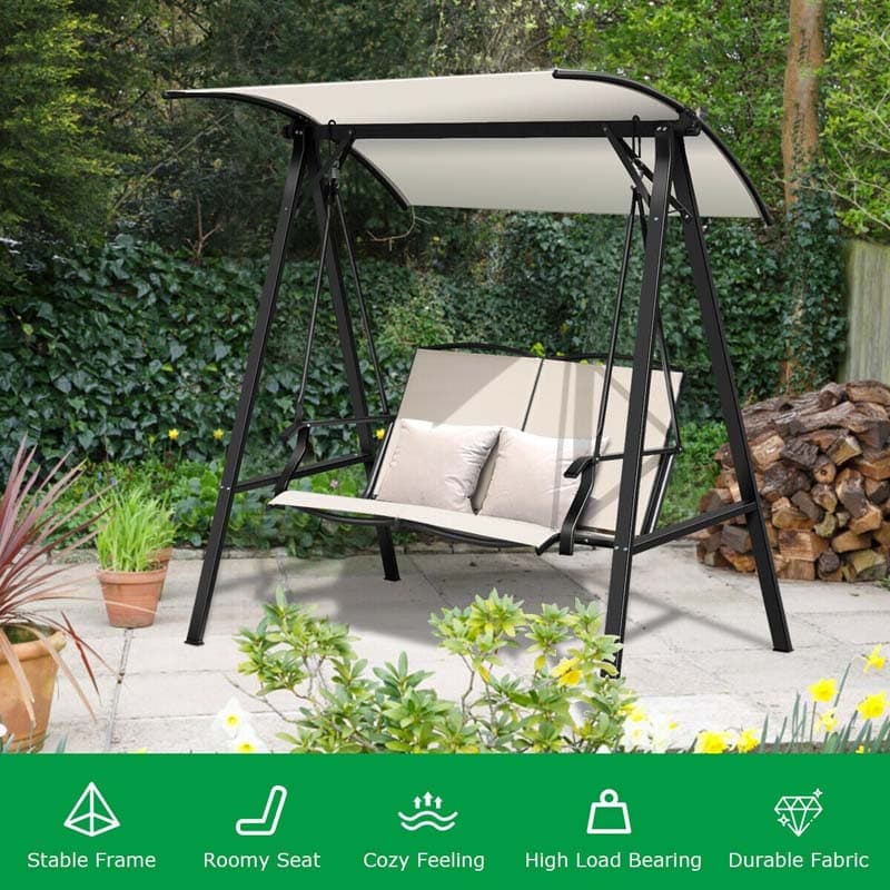 Patio Swing with Canopy - Outdoor Swings for Adults - Bestoutdor.com