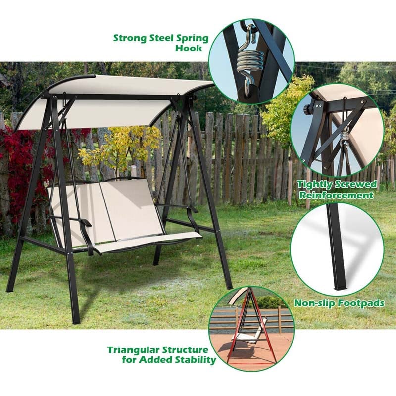 Patio Swing with Canopy - Outdoor Swings for Adults - Bestoutdor.com