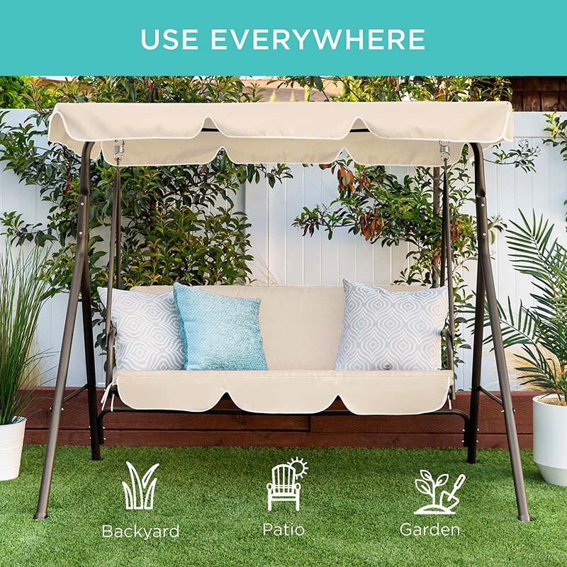 2 Person Canopy Swing - Hammock Chair- Swing Glider Lounge Chair- Bestoutdor.com