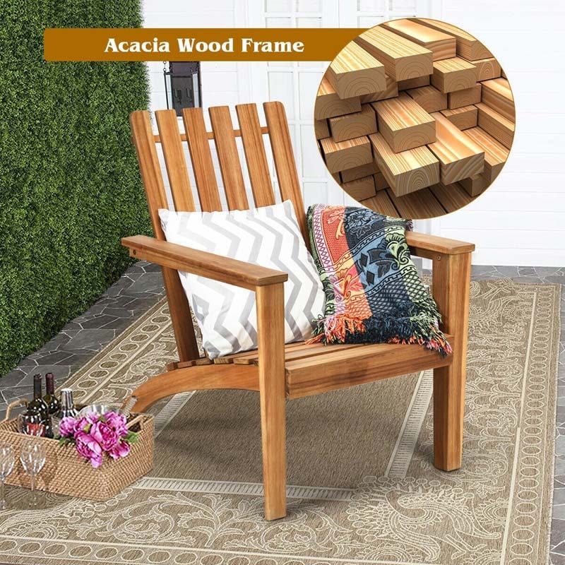 Chairliving Outdoor Patio Acacia Wood Adirondack Chair All-Weather Resistant Lounge Chair  
