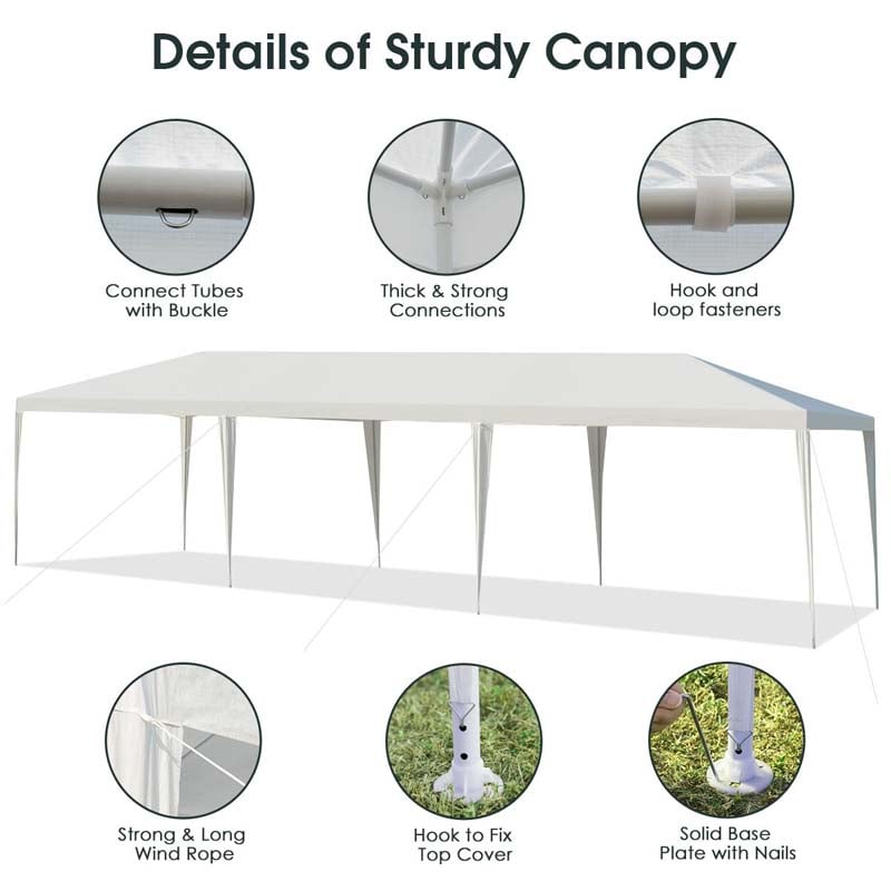 Eletriclife 10 x 30 Feet Waterproof Gazebo Canopy Tent for Wedding Party