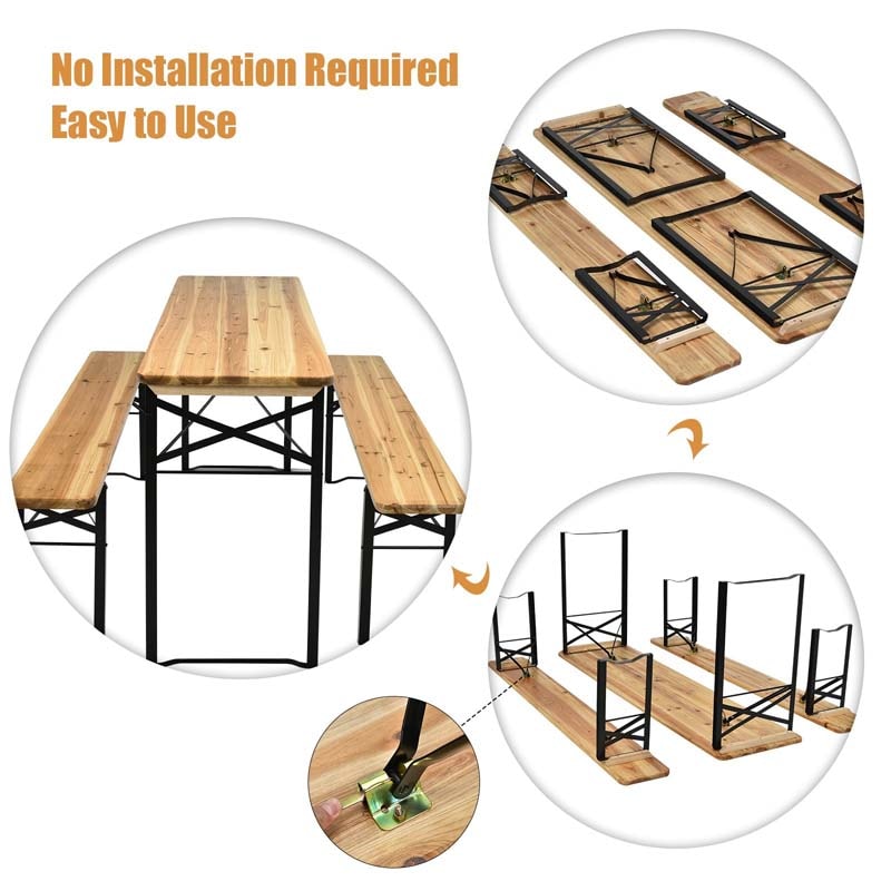 Bestoutdor folding picnic table & folding picnic bench