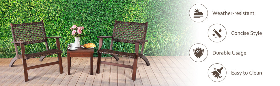 Patio wooden rattan furniture set - outdoor furniture - Bestoutdor.com