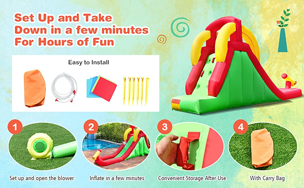 bounce house  - water slide - bestoutdor