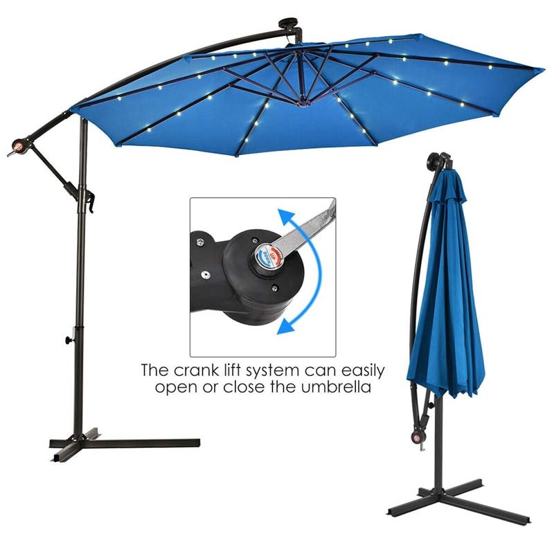 patio offset umbrella - led umbrella - bestoutdor.com