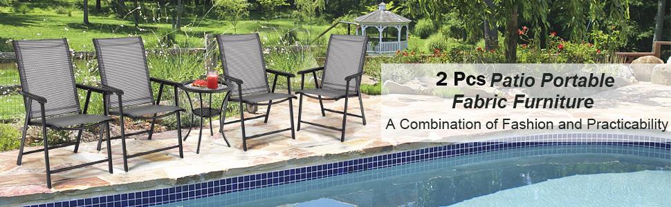 Patio folding chair - patio furniture - bestoutdor.com