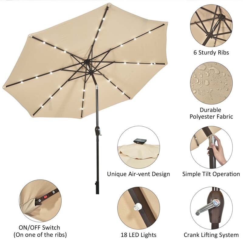 patio offset umbrella - led umbrella - bestoutdor.com